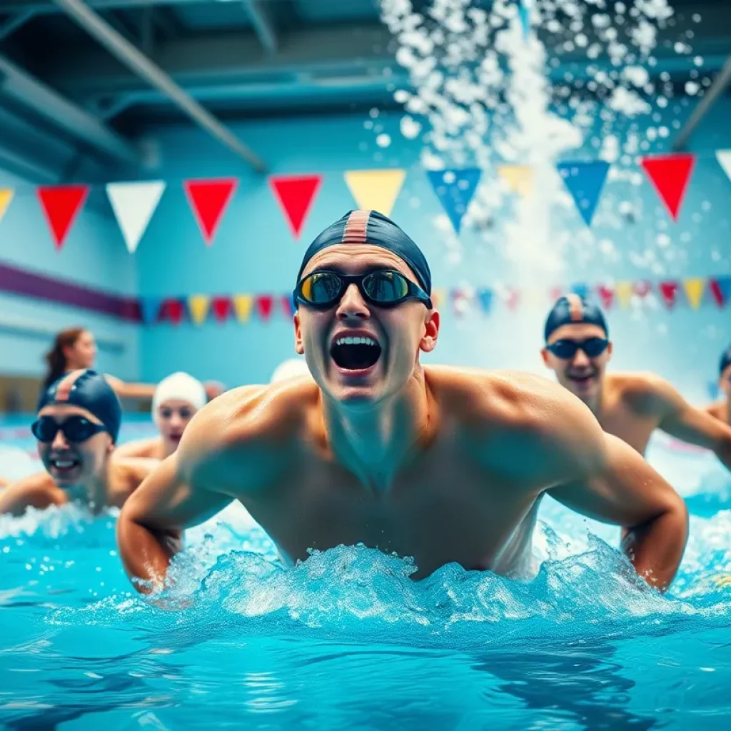 Florida Southern College swimming team training at the pool