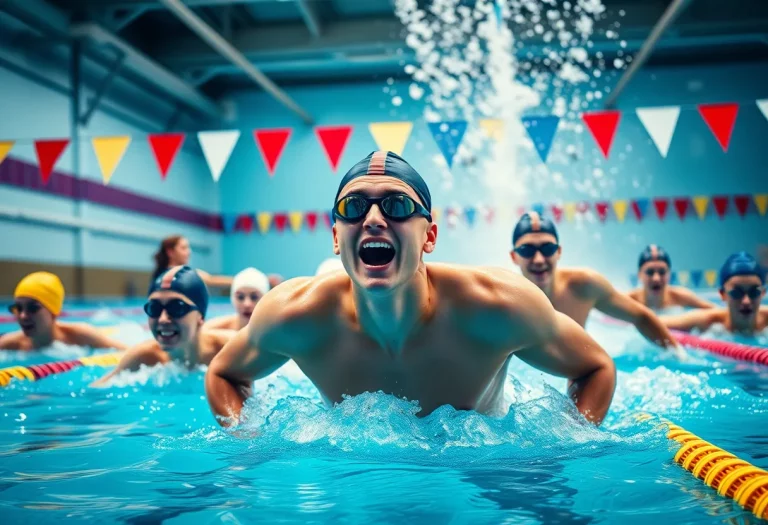 Florida Southern College swimming team training at the pool