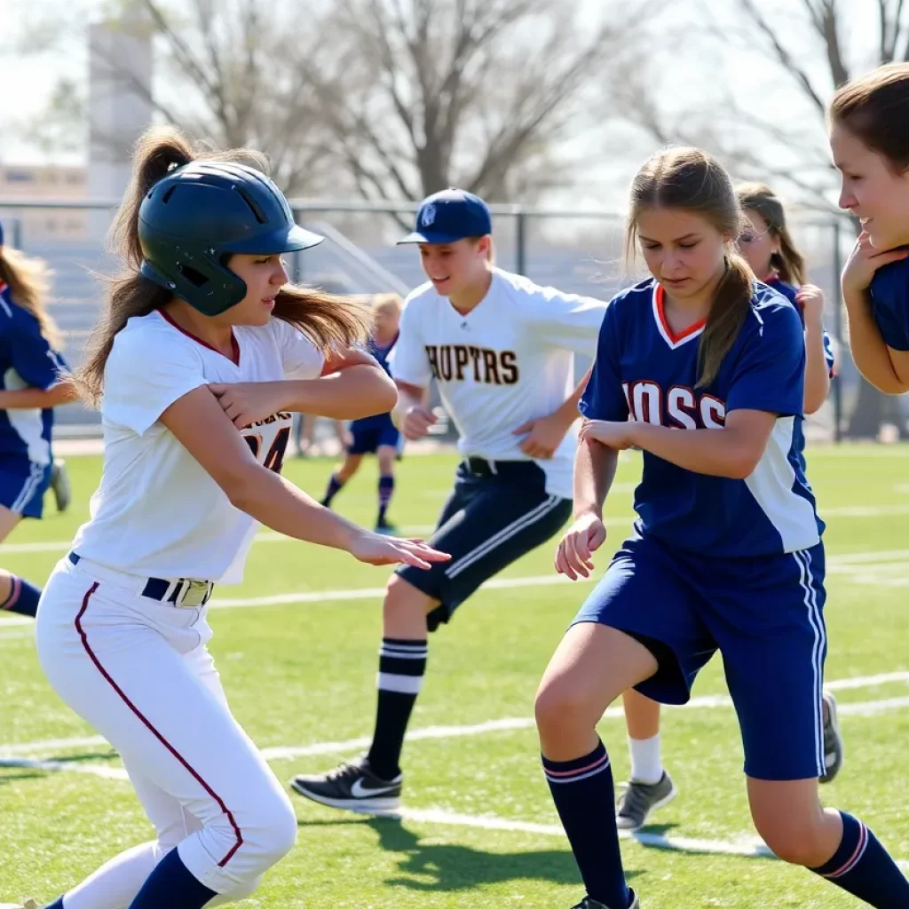 Gainesville high school athletes in action during spring sports