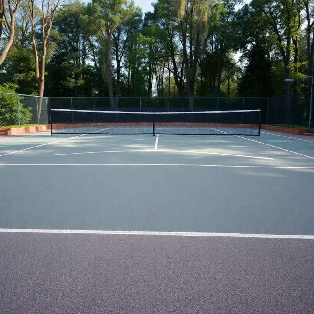 Old tennis court at Gridley High School