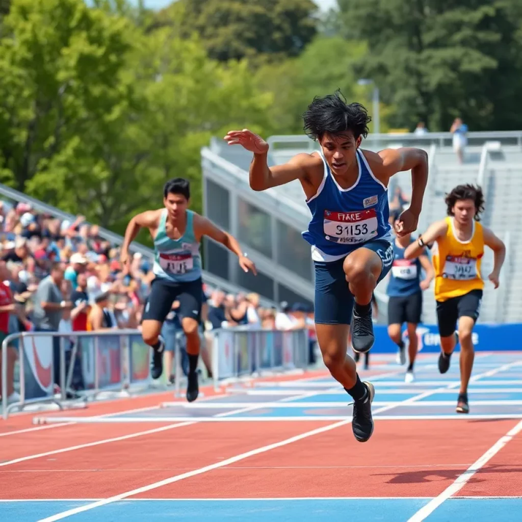Haleigh Carr competing in triple jump at state championship