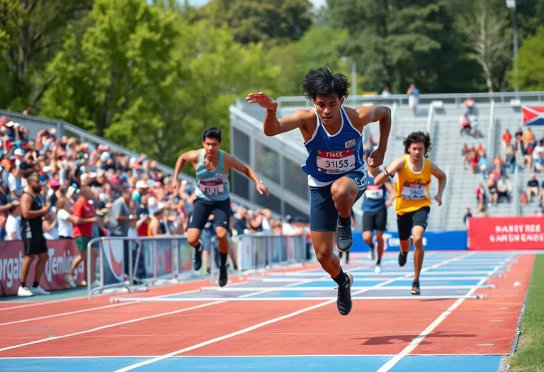 Haleigh Carr competing in triple jump at state championship