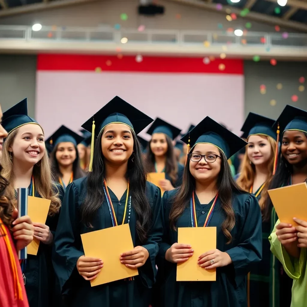 Graduation ceremony celebrating student achievements