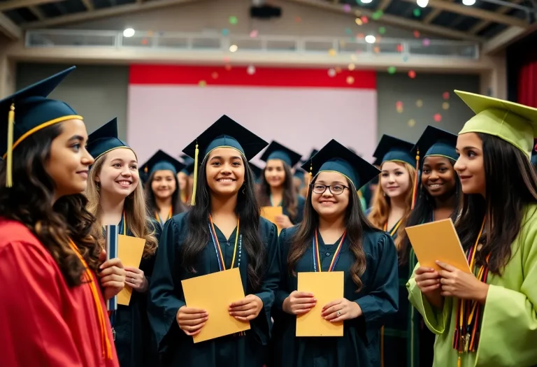 Graduation ceremony celebrating student achievements