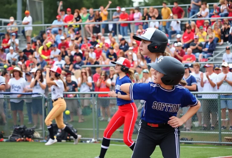 Athletes competing in various sports during high school championships