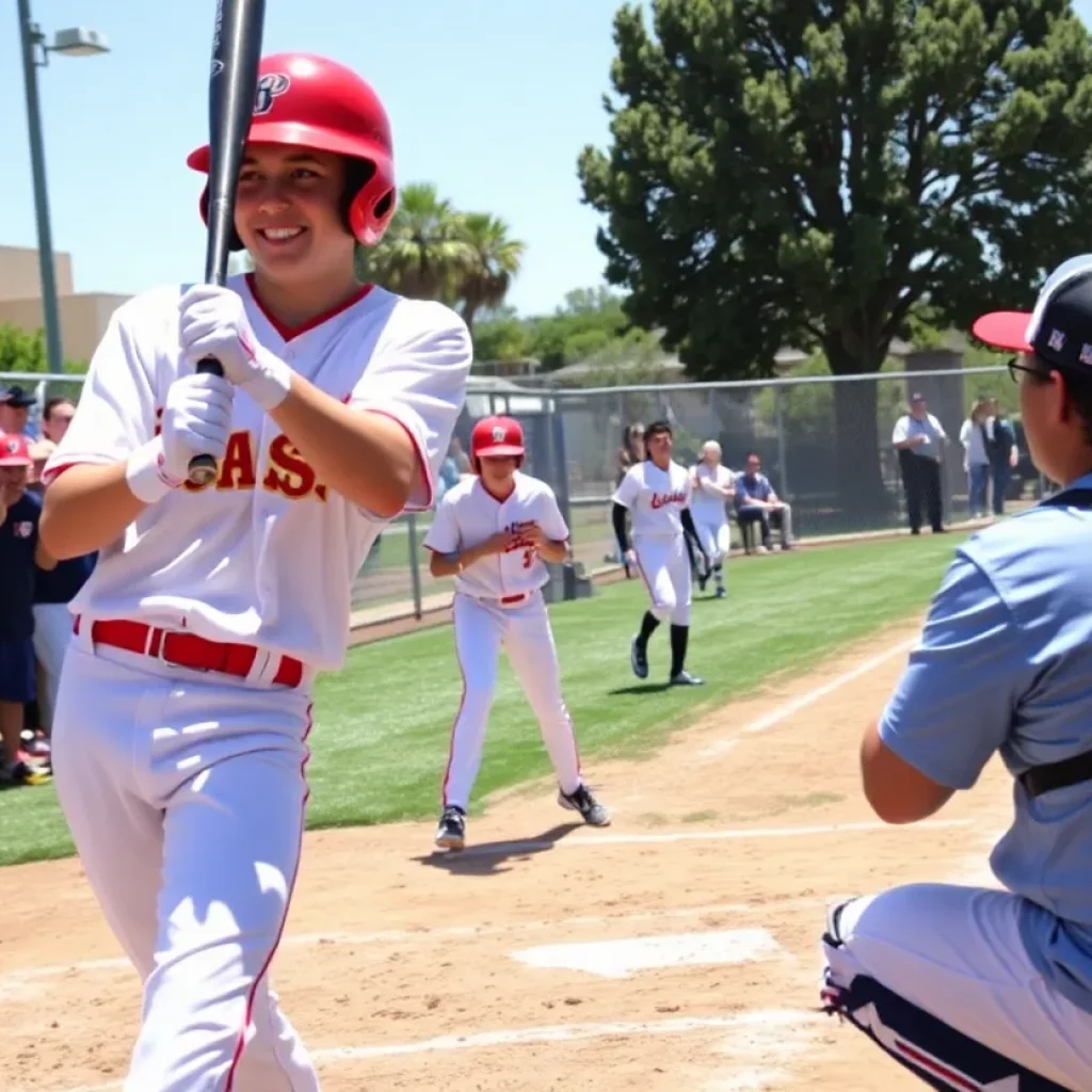 A high school baseball game showcasing players and an enthusiastic crowd