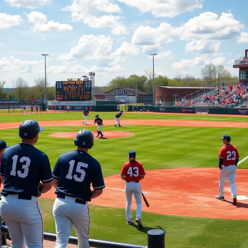 High school baseball players during a game in Iowa