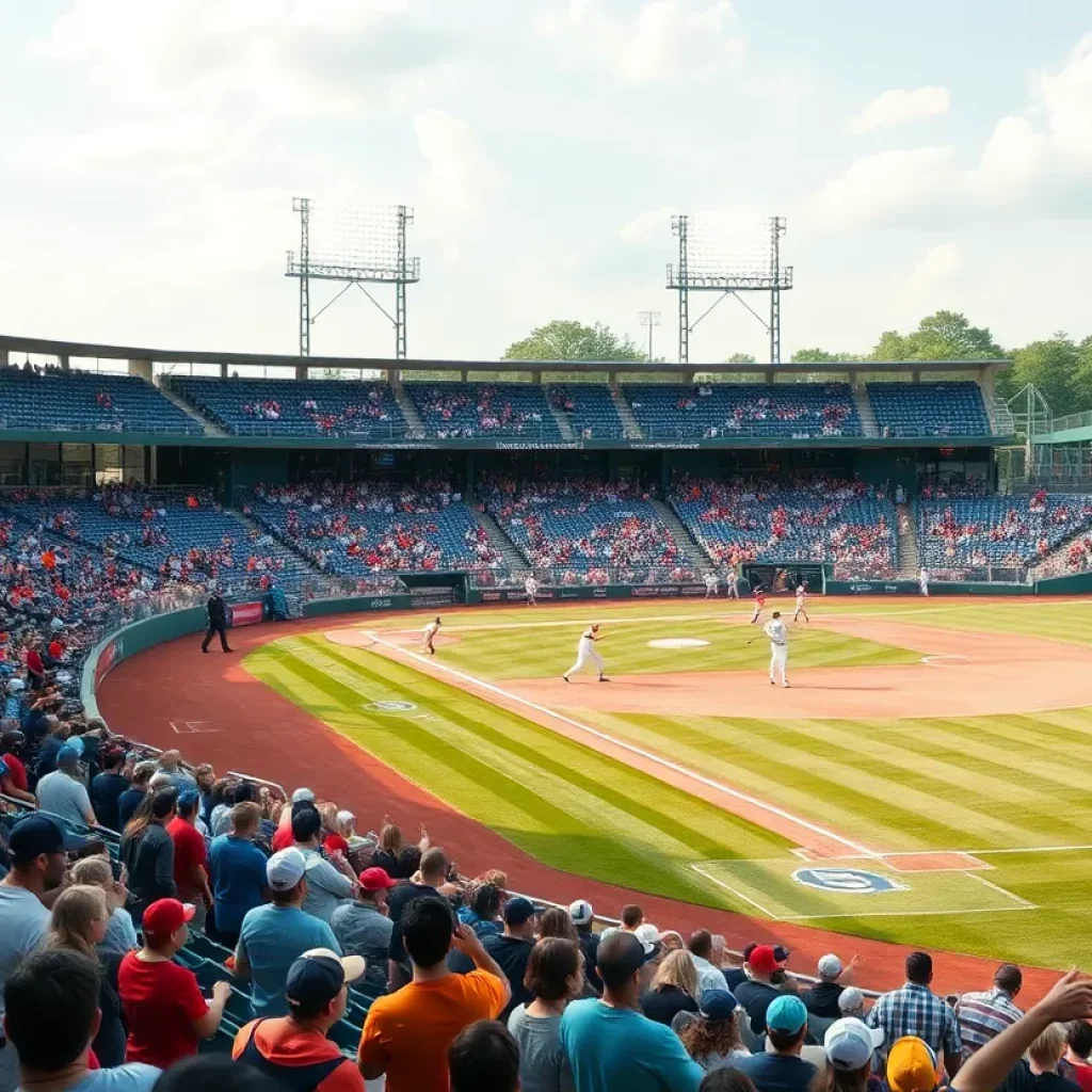 Fans enjoying high school baseball playoffs in a stadium
