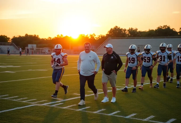High school football coaches on the field