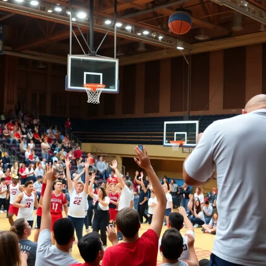 Basketball teams competing at the Hoosier Gym