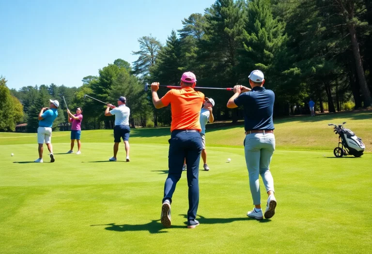 Hopkinsville High School golf team practicing on the course