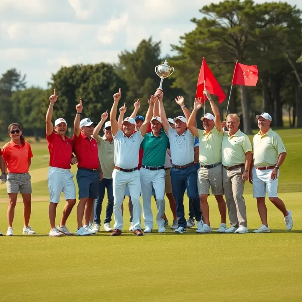 Salisbury Hornets Golf Team celebrating their championship win