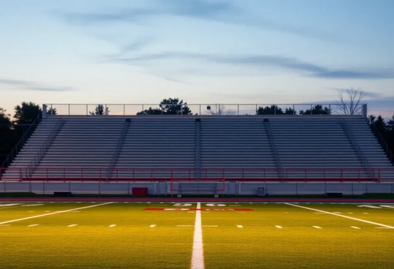 Empty football field at Howe High School