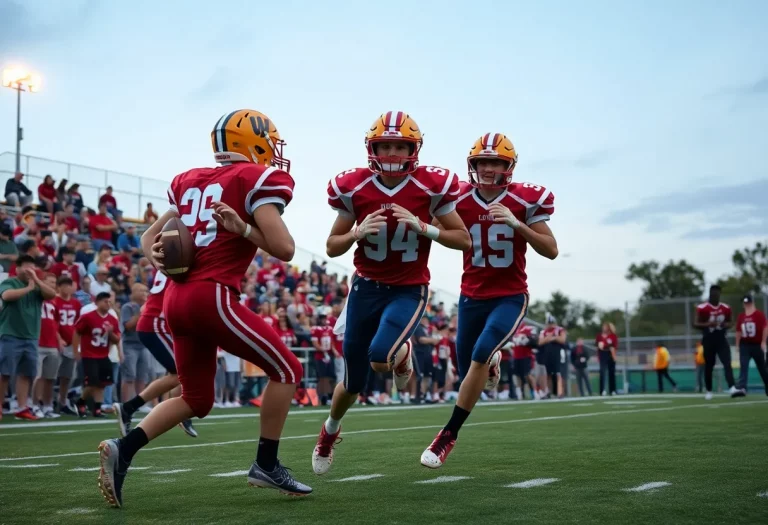High school players competing in the Illinois High School Shrine Game.