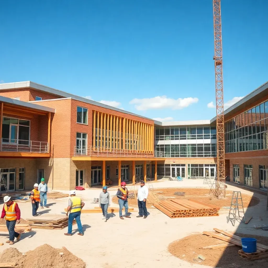 Construction site of Iowa City school upgrades