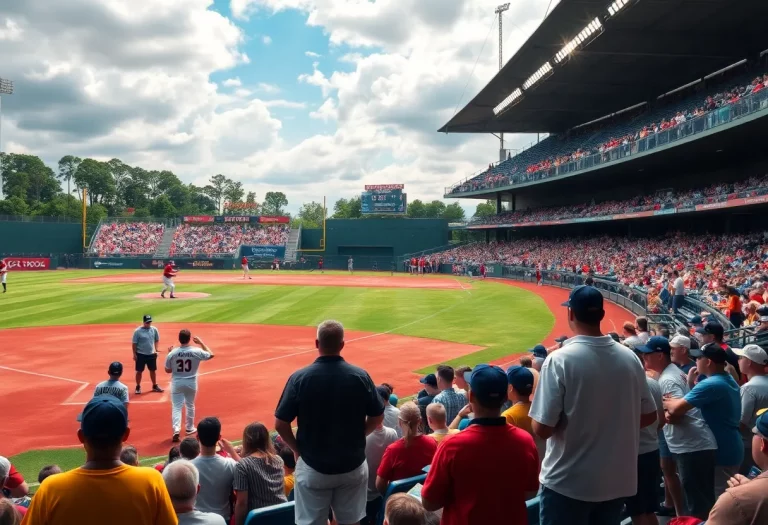 Exciting action on a high school baseball field during a game.