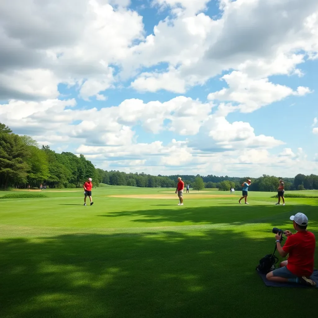 Young golfers participating in the Iowa High School Golf Showcase
