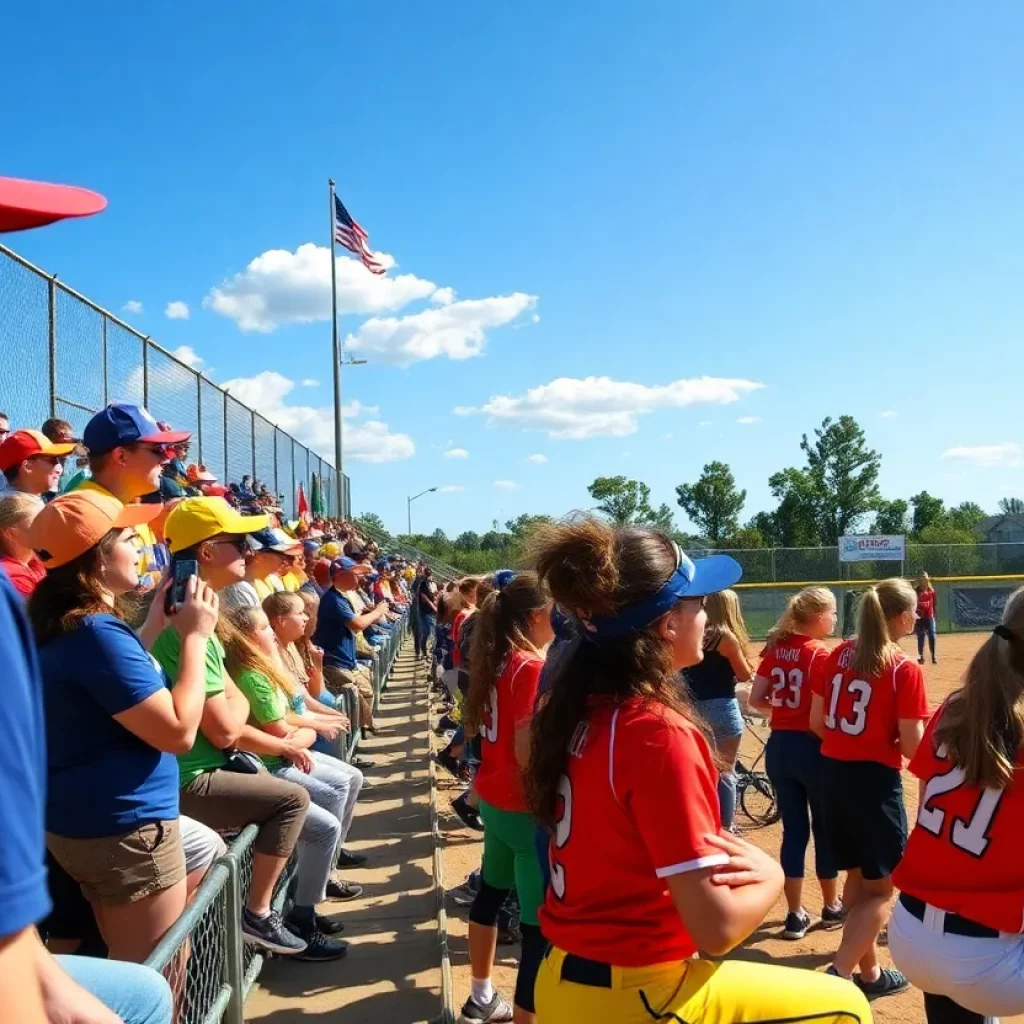 High school softball teams competing at a tournament in Iowa