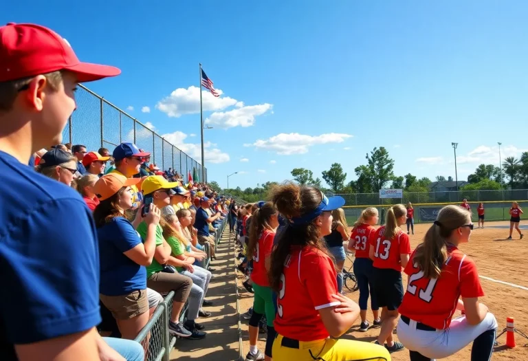 High school softball teams competing at a tournament in Iowa