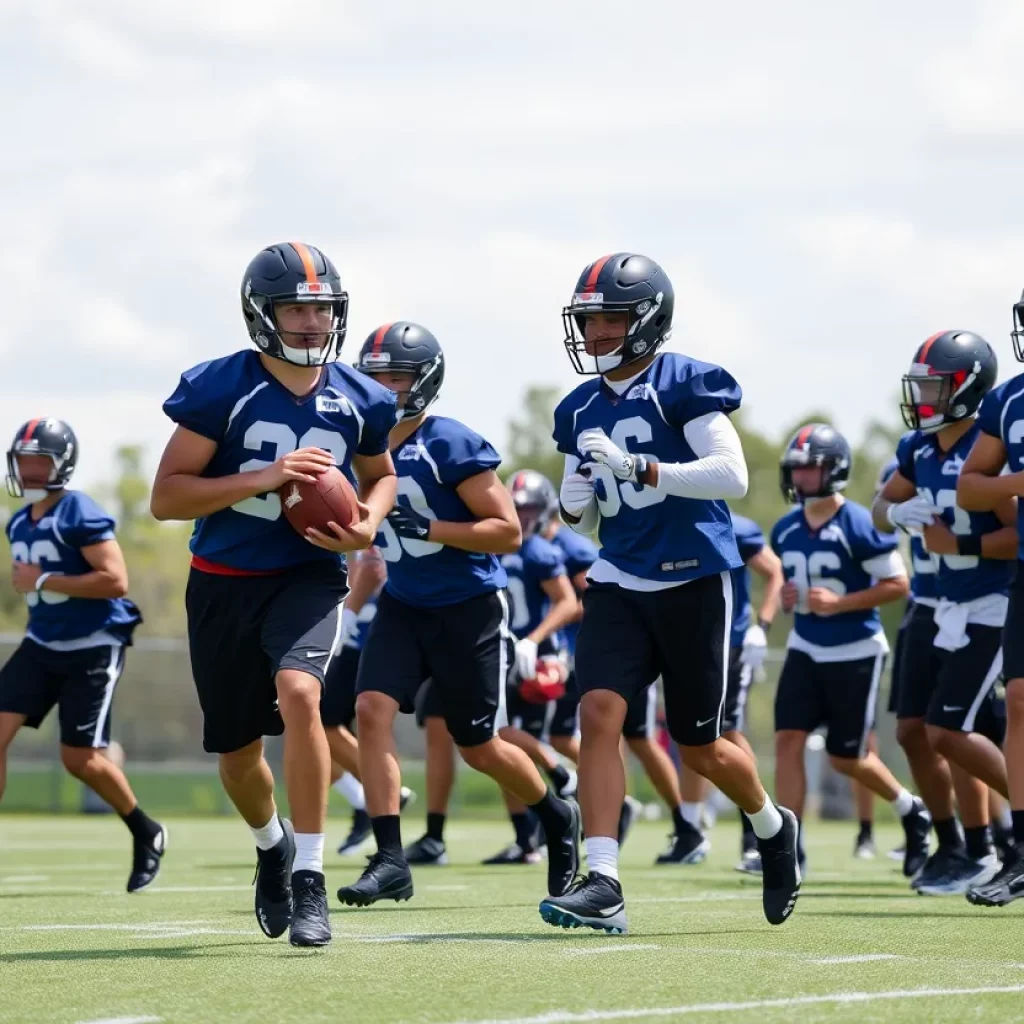 Football players practicing at IMG Academy