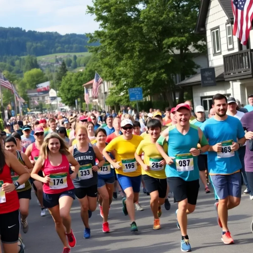 Participants at the Freedom Run in Junction City, Kansas