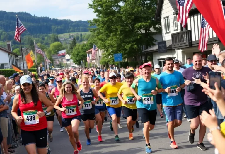 Participants at the Freedom Run in Junction City, Kansas