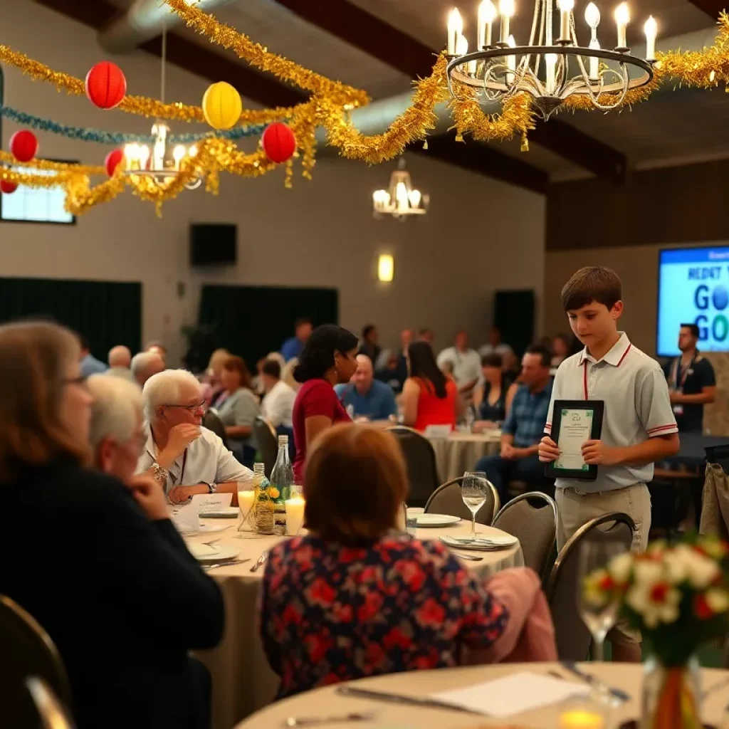 Youth golfers being recognized at the Babe Zaharias High School Junior Golf Awards event.