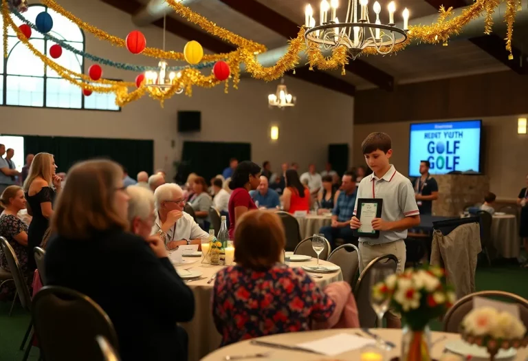 Youth golfers being recognized at the Babe Zaharias High School Junior Golf Awards event.