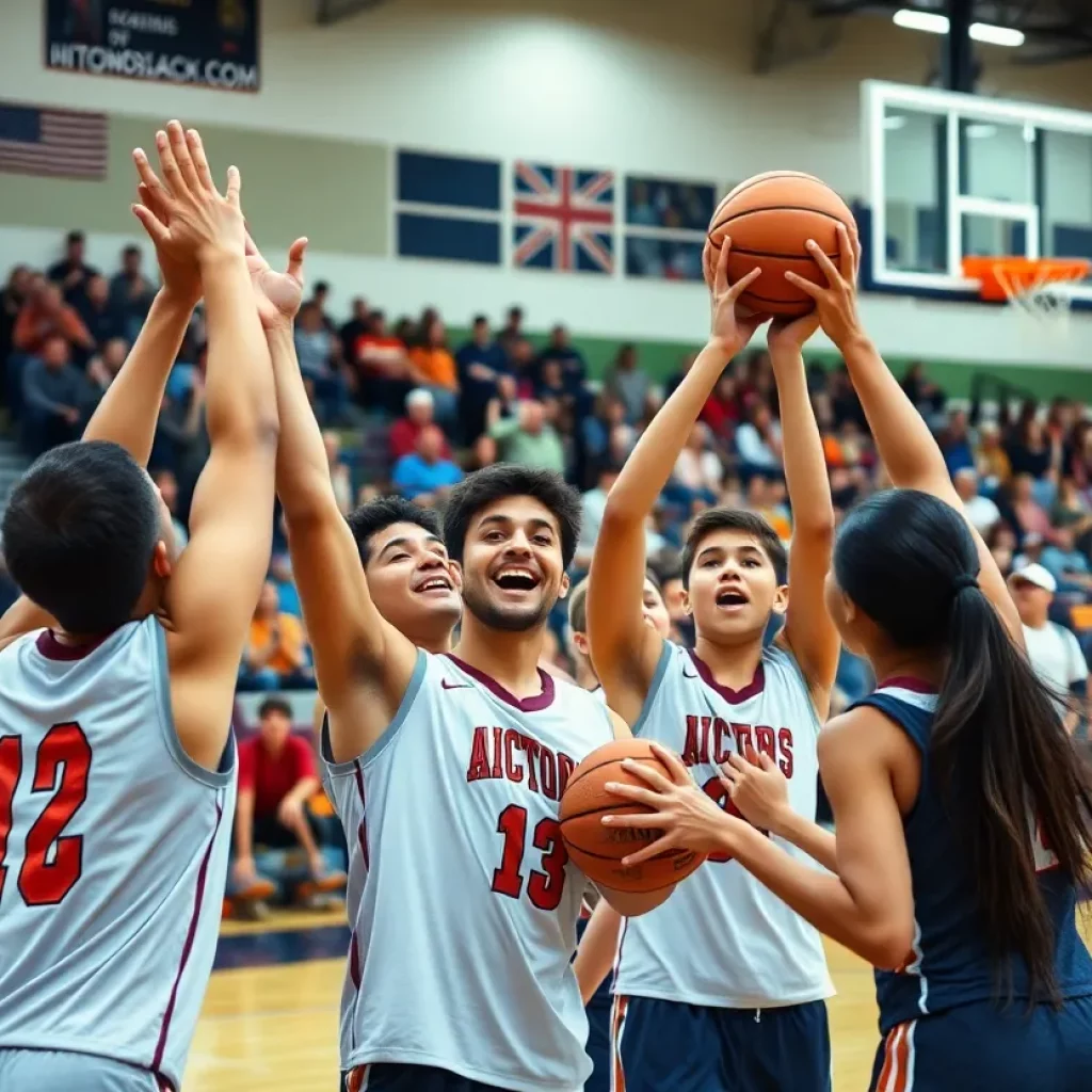 Kaukauna boys basketball team in action during a game