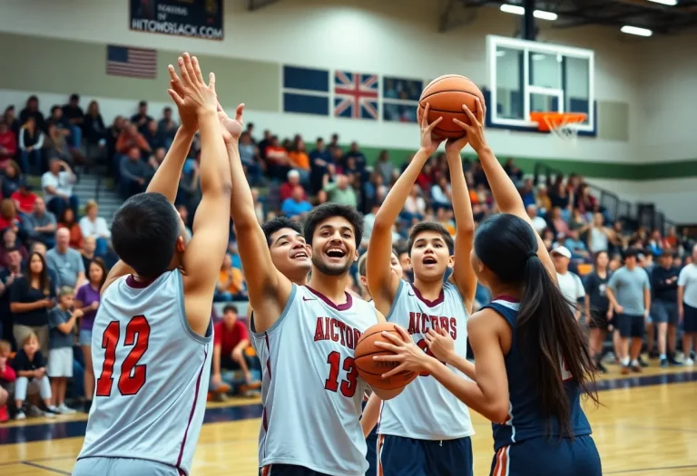Kaukauna boys basketball team in action during a game