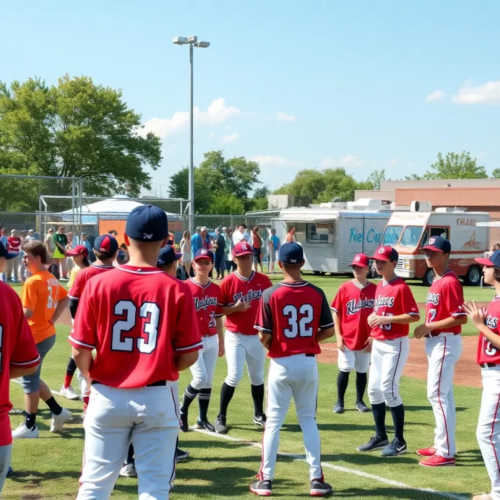 Community gathering at a baseball game in Kirkwood