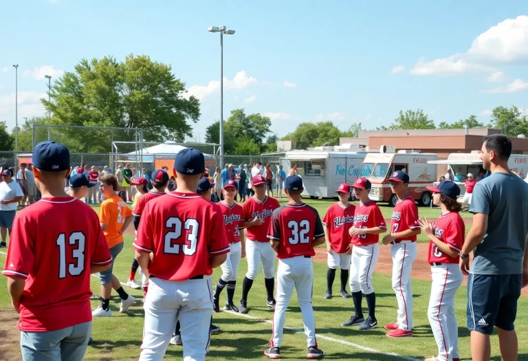 Community gathering at a baseball game in Kirkwood