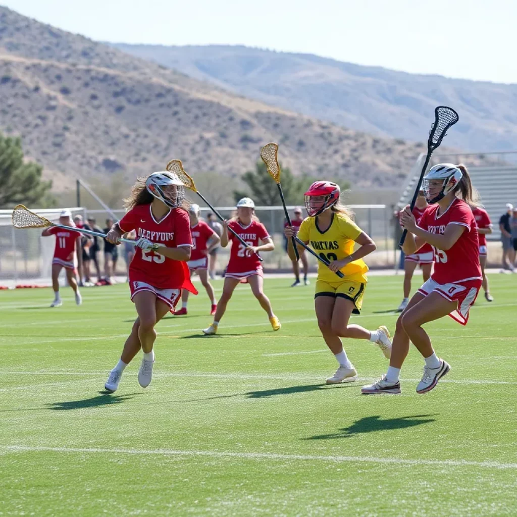 Boys and girls lacrosse players competing in Nevada