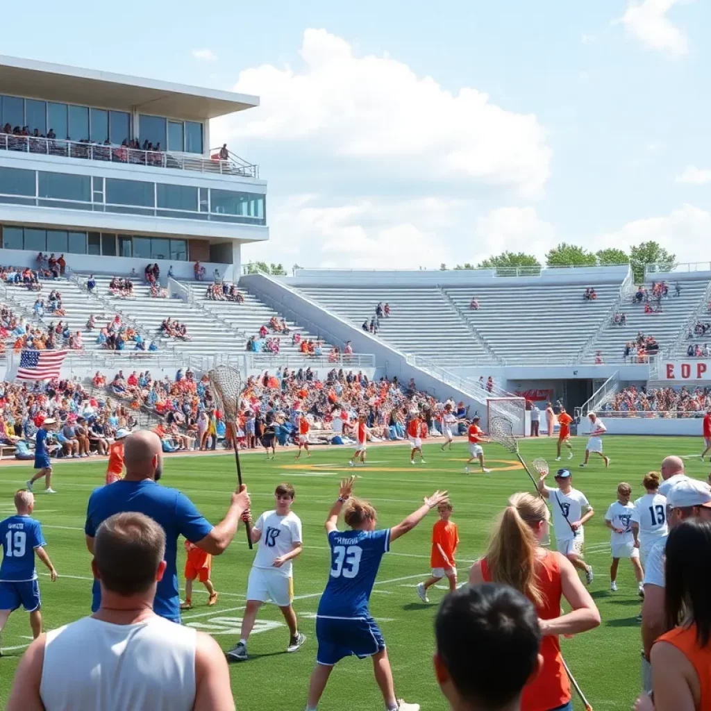 Crowd at the lacrosse stadium during the All-America game