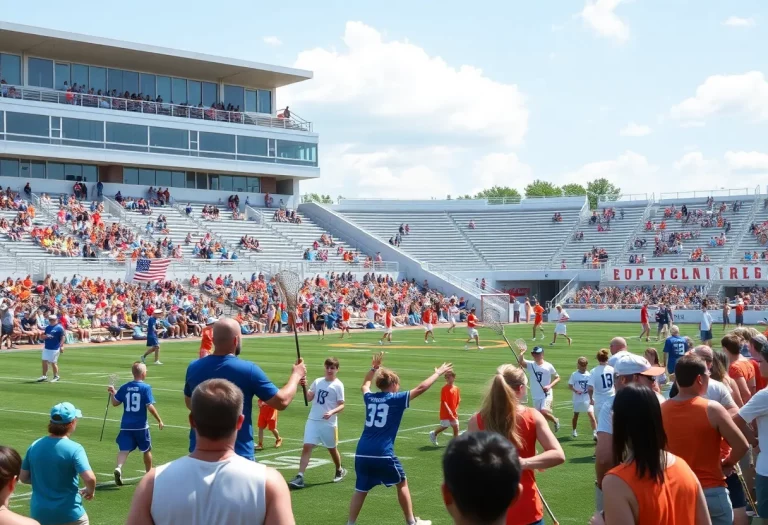 Crowd at the lacrosse stadium during the All-America game