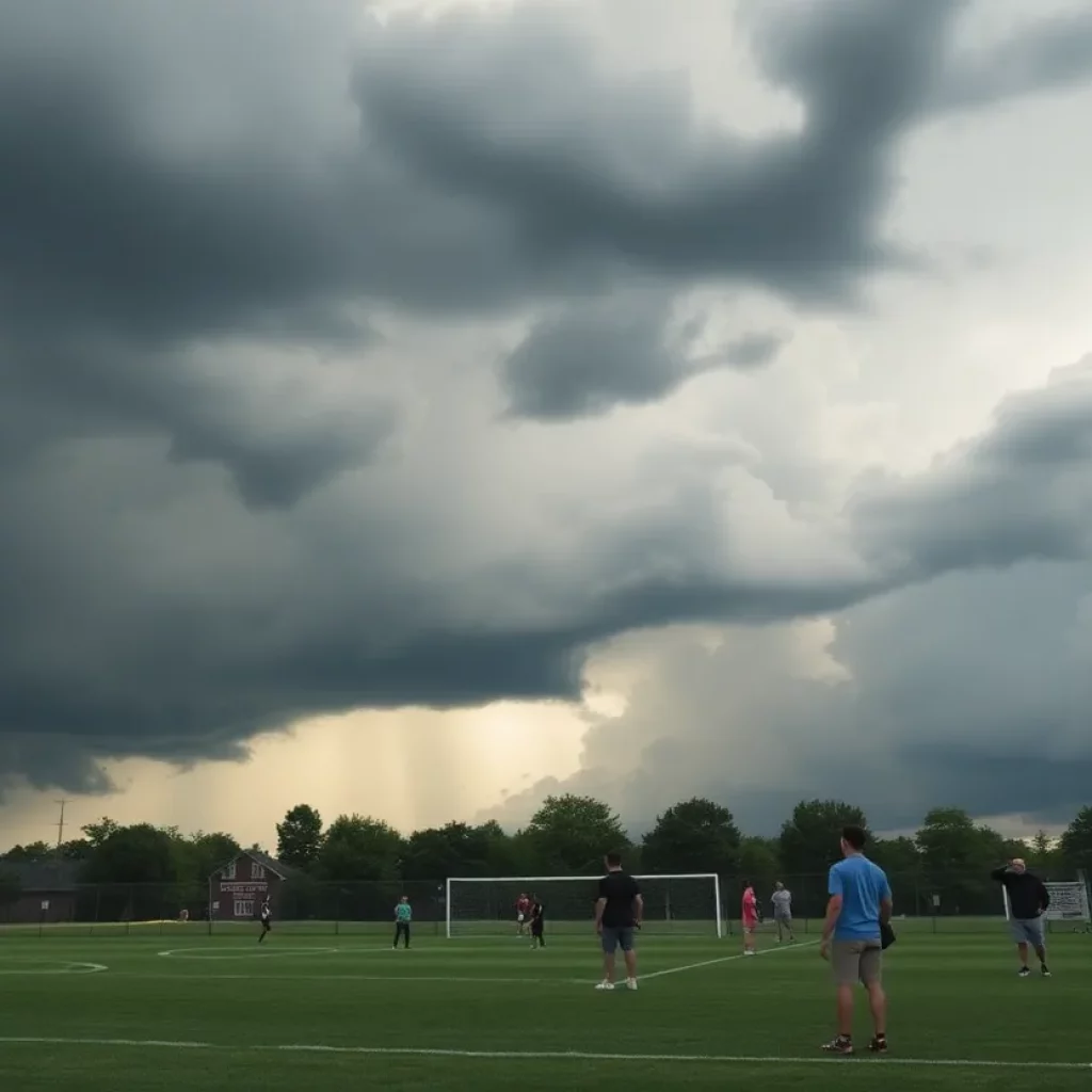 Community members gathered in support after a lightning strike at Northland High School's soccer field.