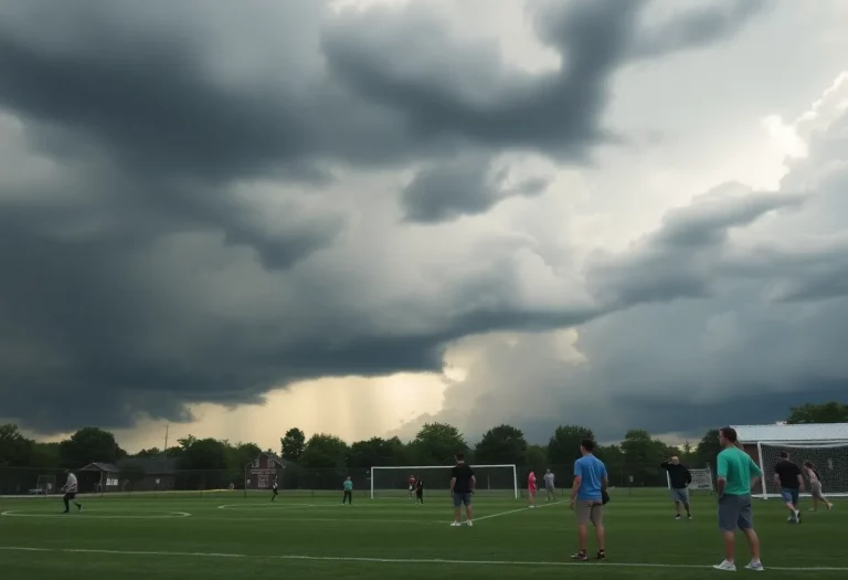 Community members gathered in support after a lightning strike at Northland High School's soccer field.