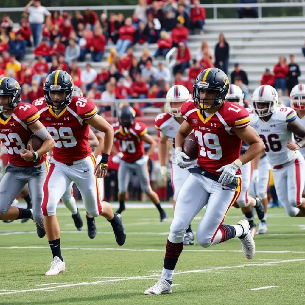 Mallard Creek Mavericks football team playing during a game