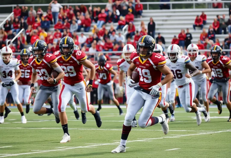 Mallard Creek Mavericks football team playing during a game