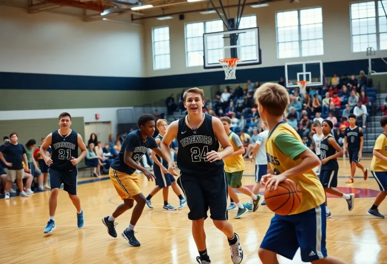 Young athletes competing in Marion County Basketball Shootout