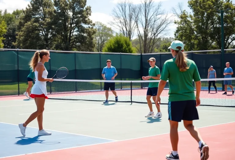 Students playing tennis at Marshalltown High School