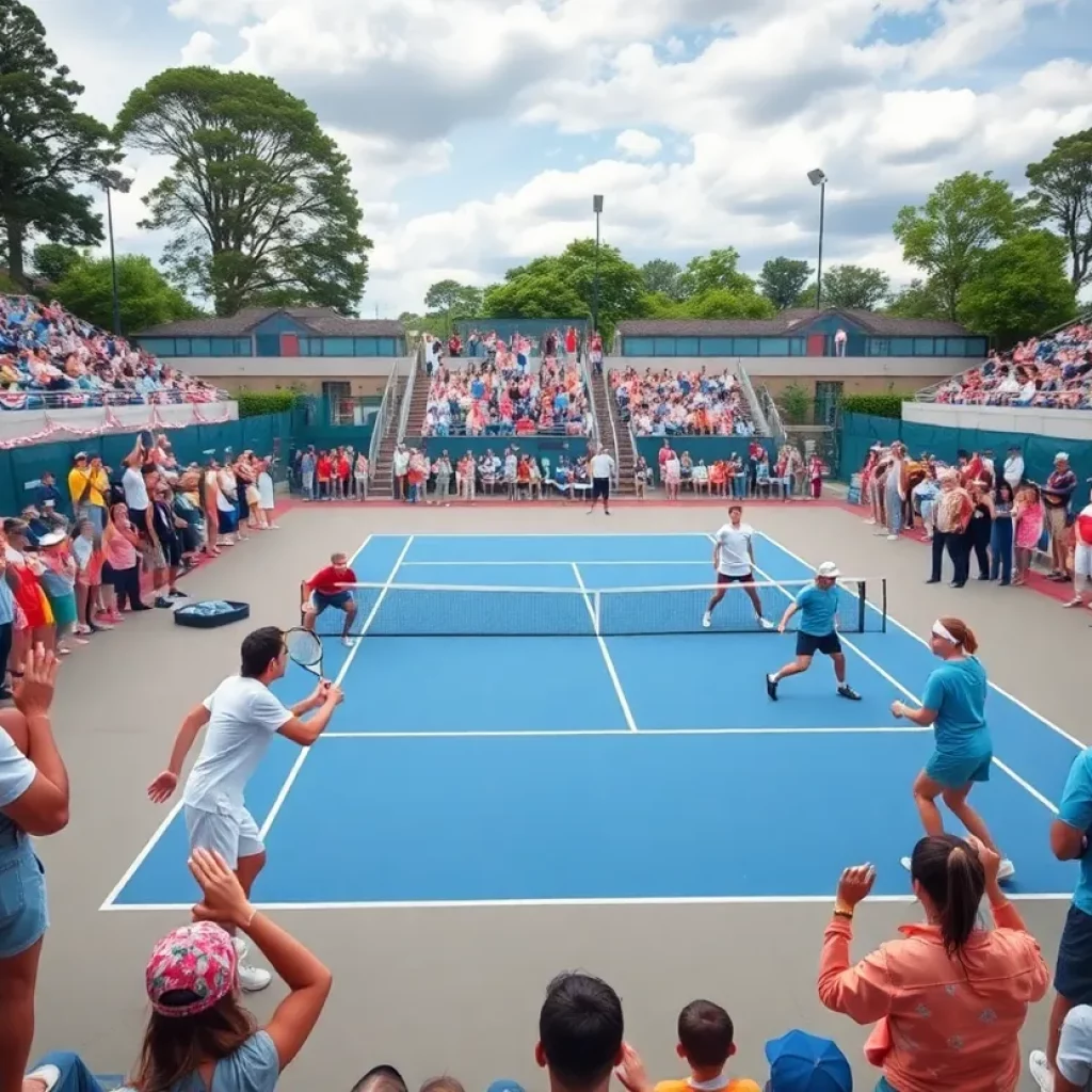 Players from Martha’s Vineyard tennis teams competing on the court