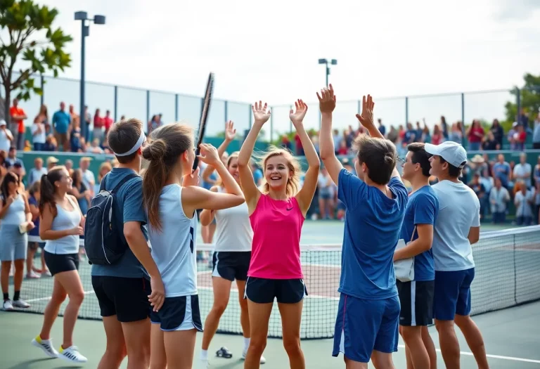 Mason High School Tennis team celebrates their championship victory