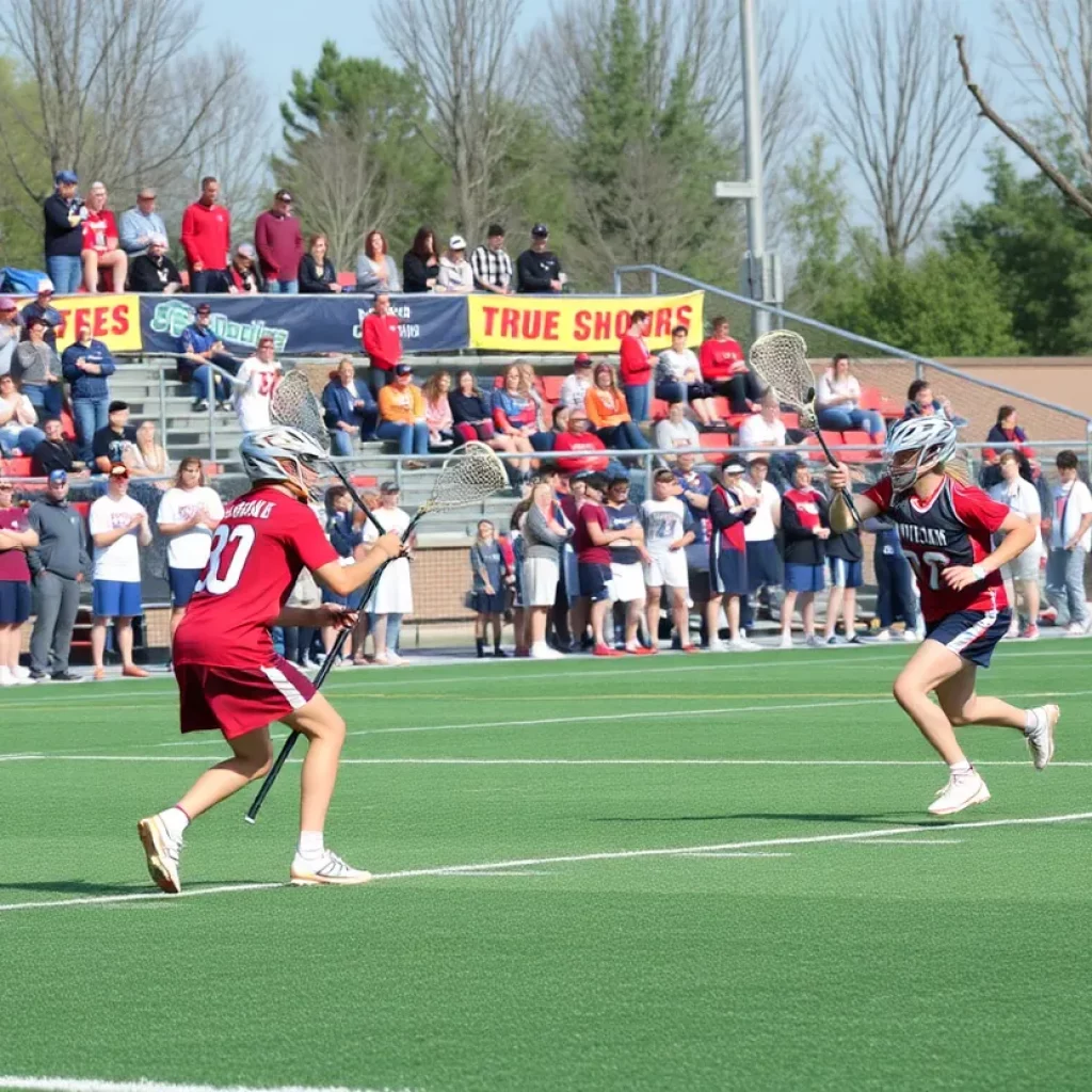 Lacrosse match between Masuk High School and Simsbury High School