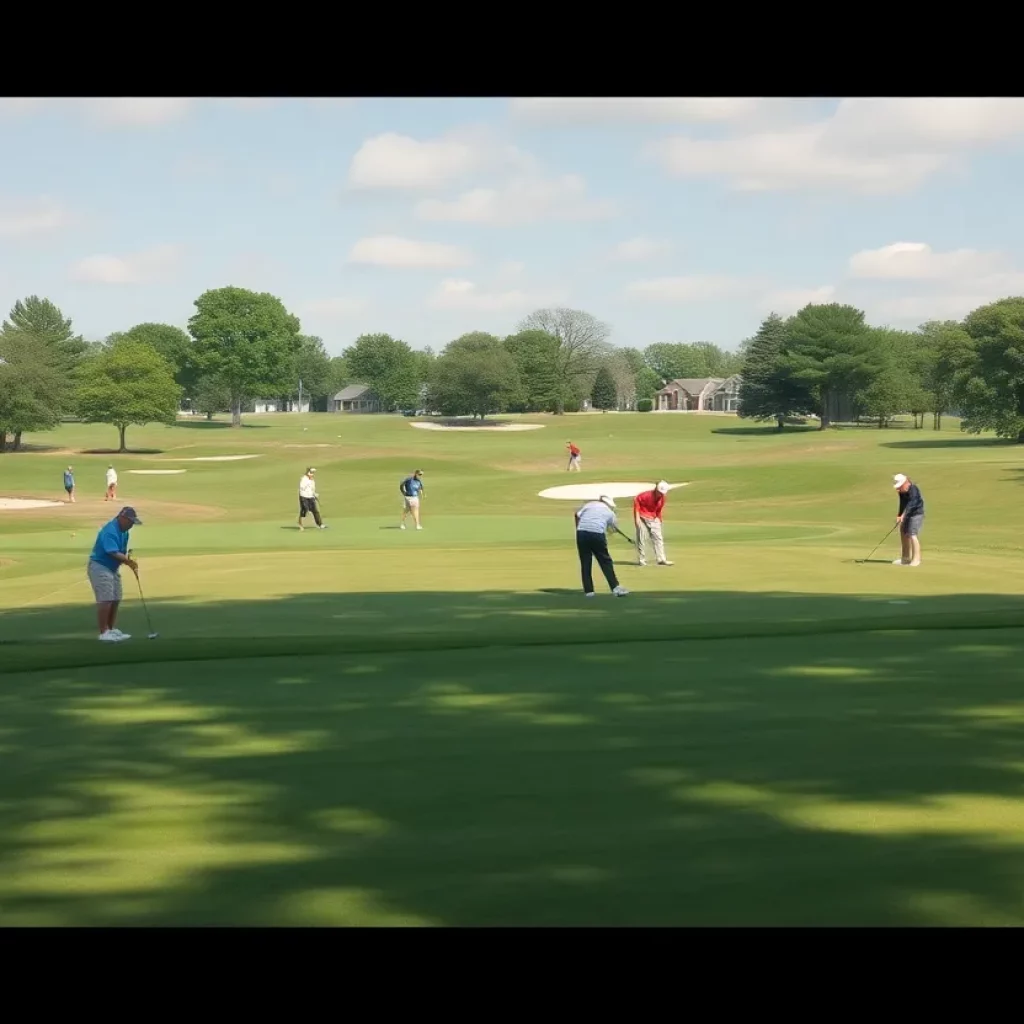 Teams competing in the MHSAA boys golf state finals at a Detroit golf course