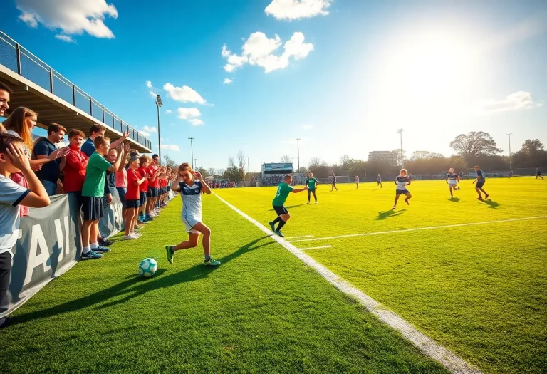 Girls high school soccer match showcasing players in action