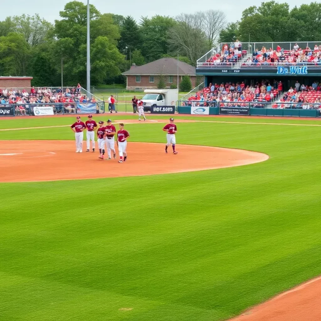 Scene of De Witt Field during the MHSAA Division 1 baseball regional final.