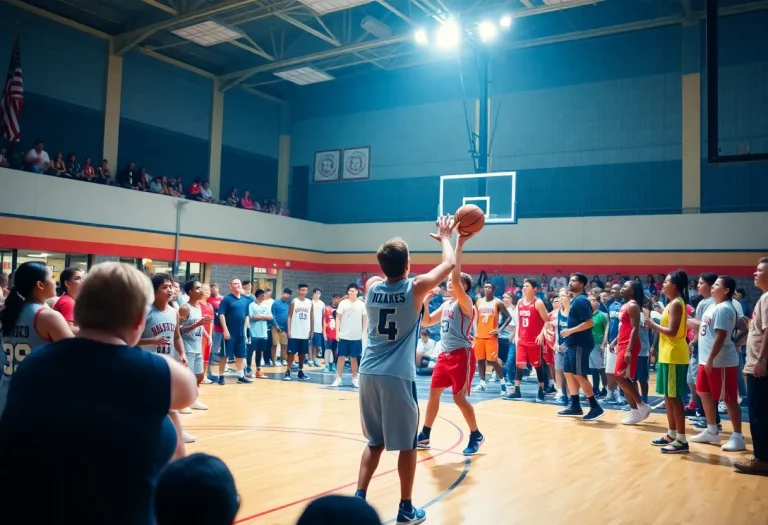 Teams competing in Miami's summer basketball tournament