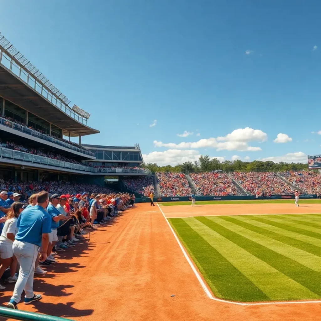 Softball game at Michigan State's Secchia Stadium