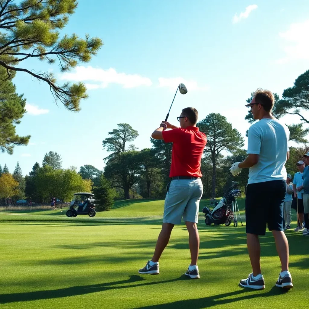 High school athletes competing in the All-Star Golf Event at Midland Country Club